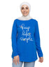 Royal Blue Printed Long - Sleeve Design 22 - Khotwh